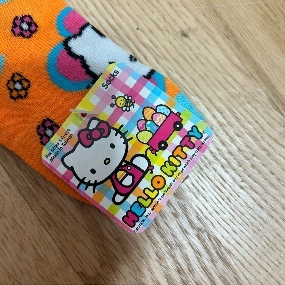 Hello Kitty Socks NWT 5.5-6.5 Baby Socks Orange Blue Toddler Girls